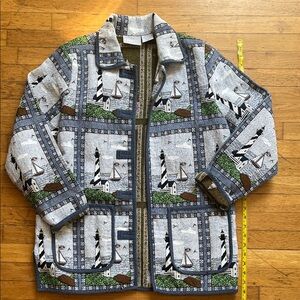 Coastal Grandma Jacquard Jacket